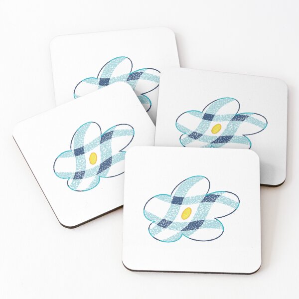 Item preview, Water blue and dark blue plaid small flower designed and sold by 老川.