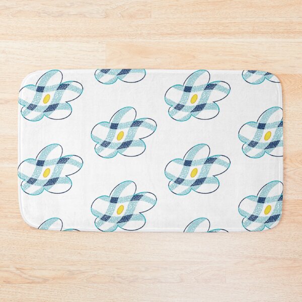 Item preview, Water blue and dark blue plaid small flower designed and sold by 老川.