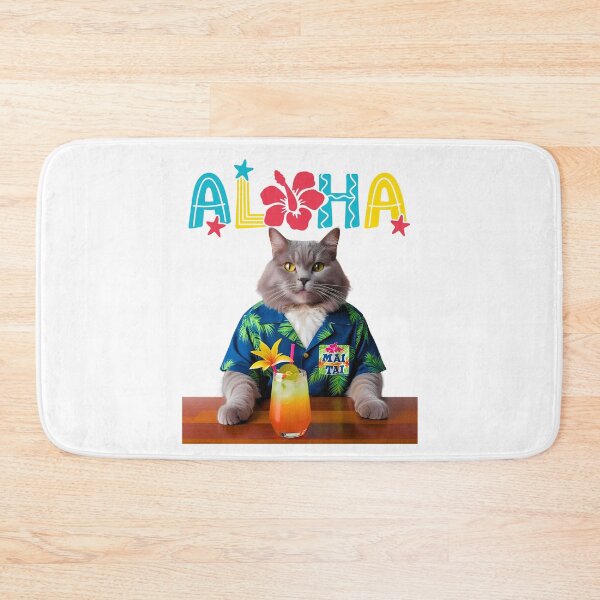 Item preview, Aloha American Longhair Cat – Tiki Bar Vibes with Hawaiian Shirt & Mai Tai designed and sold by Fredster1966.