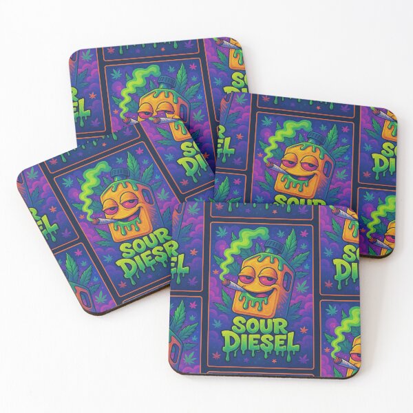 Item preview, Sour Diesel Drip – Stoner Fuel Cartoon Art Original Design Marijuana Strain Label designed and sold by DabGraphic.