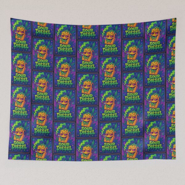 Item preview, Sour Diesel Drip – Stoner Fuel Cartoon Art Original Design Marijuana Strain Label designed and sold by DabGraphic.