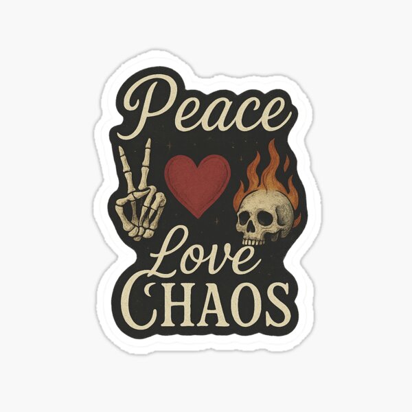Item preview, Peace, Love, and a Dash of Mayhem designed and sold by Tired Witch Trading Co..