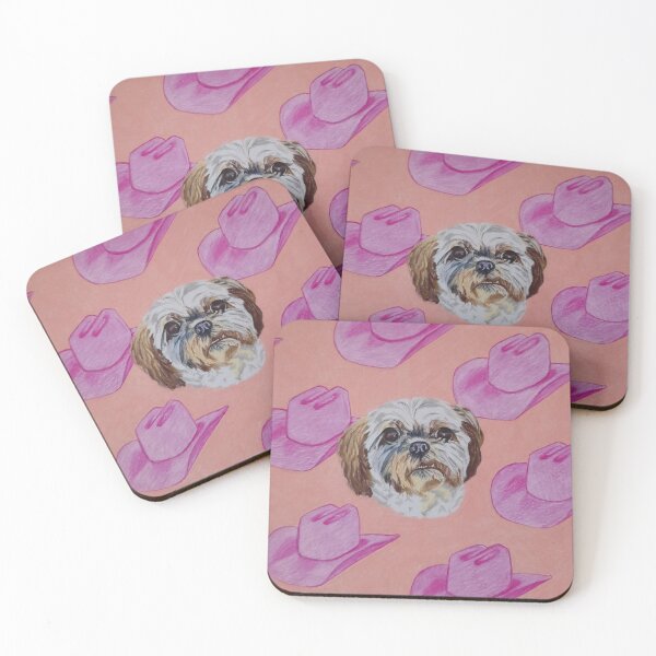 Item preview, Shih-Poo with Pink Cowboy Hats designed and sold by scribblesbyelr.
