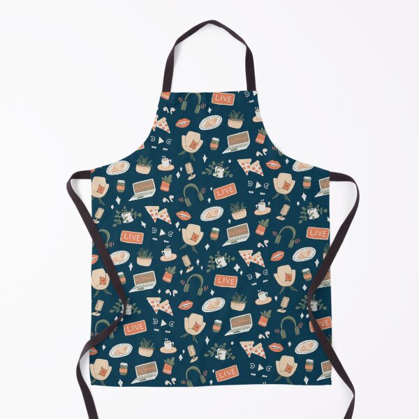 Item preview, Cute neutral podcast pattern on dark blue designed and sold by katerosestudios.