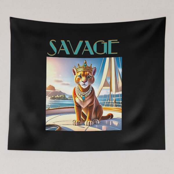 Item preview, Savage Cougar with Funky Design! designed and sold by DonnaRaquel.