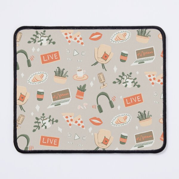 Item preview, Cute neutral podcast pattern on light tan designed and sold by katerosestudios.