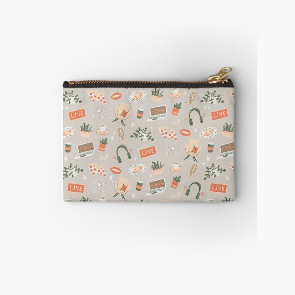 Item preview, Cute neutral podcast pattern on light tan designed and sold by katerosestudios.