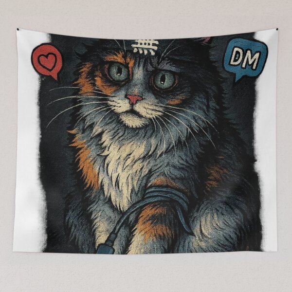 Item preview, "Zen Cat on Life Support (via Wi-Fi)" designed and sold by Kubiru.
