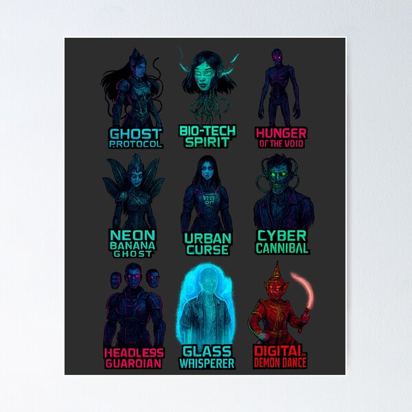 Item preview, Nine Cyberpunk Character Concepts designed and sold by Thaivi Design.