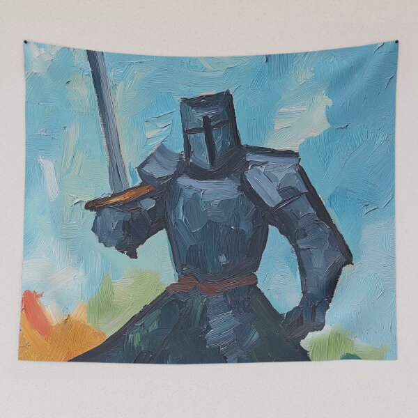 Item preview, Medieval warrior | Post-impressionist painting style designed and sold by ComicsFactory.