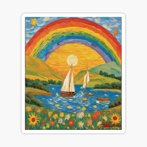 Item preview, "Harmony in Nature: Idyllic Landscape with Sailing Boats" designed and sold by Artisticanvas.