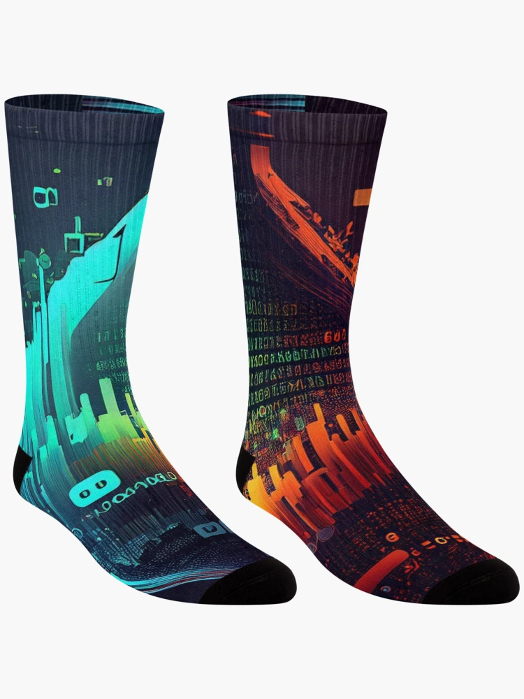 Thumbnail 3 of 5, Socks, Cryptography - Raloel  designed and sold by Raloel Art.