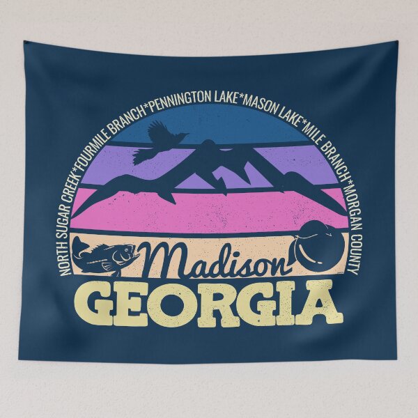 Item preview, Madison Georgia Sunset Retro Vintage Local Pride Logo designed and sold by CRHPOD20.
