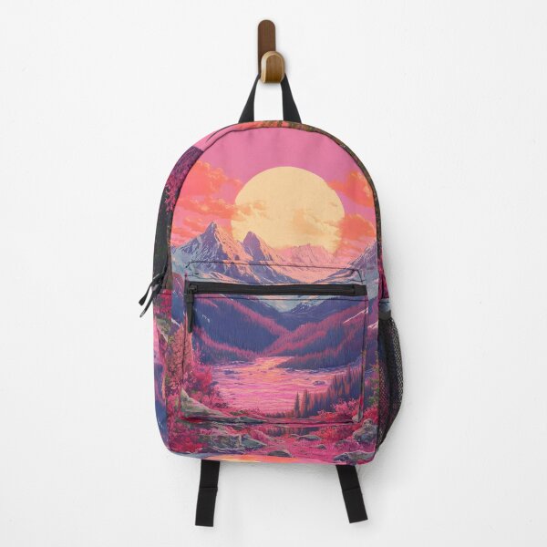Item preview, scenic mountains under a pink sky landscape designed and sold by dcrc.
