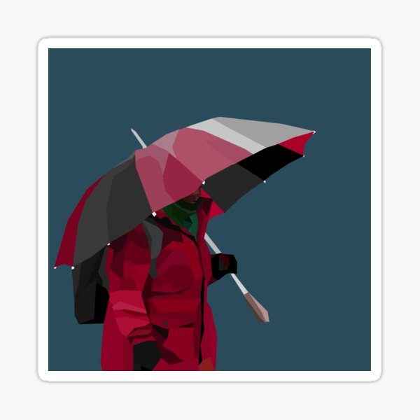 Umbrella Lady - Caught in the rain 2024 - Chris Corish Sticker
