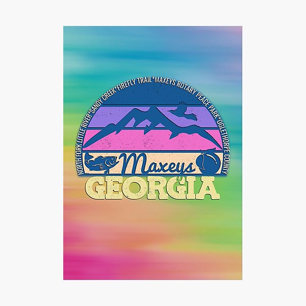 Item preview, Maxeys Georgia Sunset Retro Vintage Local Pride Logo designed and sold by CRHPOD20.