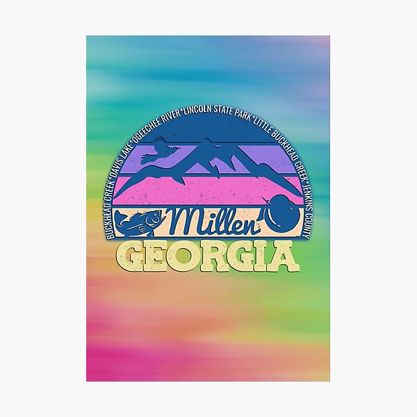 Item preview, Millen Georgia Sunset Retro Vintage Local Pride Logo designed and sold by CRHPOD20.