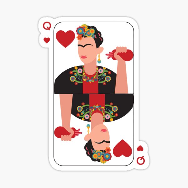 Item preview, Frida Kahlo Queen of Hearts – Bold Feminist Playing Card Art designed and sold by YggOutfitters.