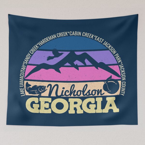 Item preview, Nicholson Georgia Sunset Retro Vintage Local Pride Logo designed and sold by CRHPOD20.