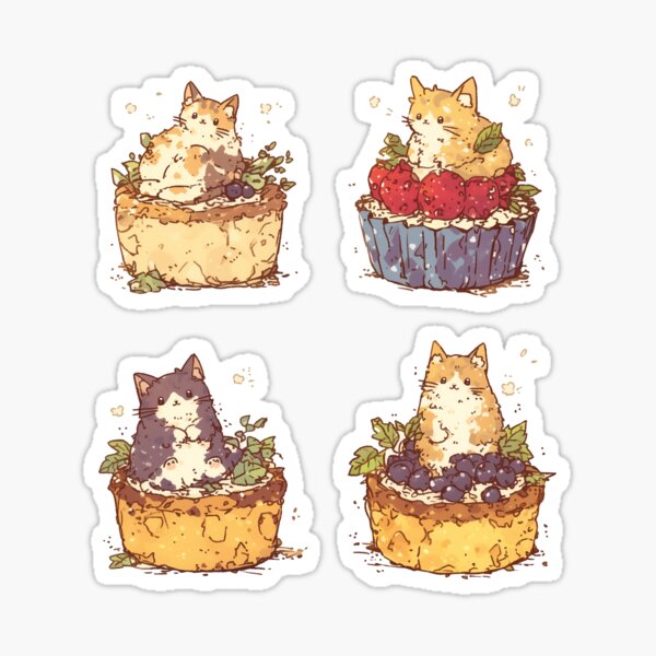 Item preview, cupcake cats designed and sold by nyahuyu.