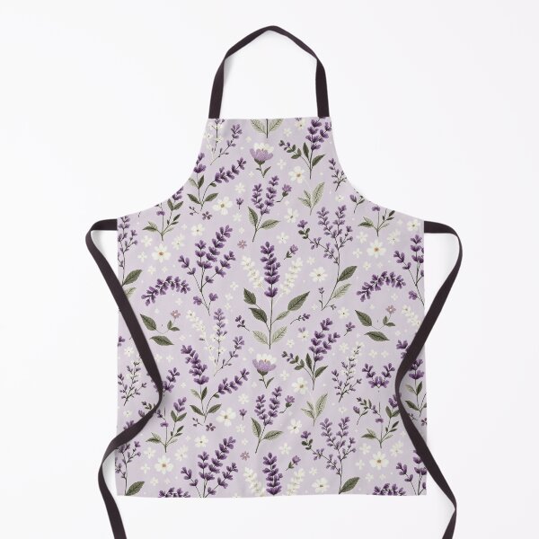 Item preview, Folk Lavender Seamless Pattern - Stylized Flowers with Decorative Stitch and Symmetrical Leaves Design designed and sold by Sunstone Print.