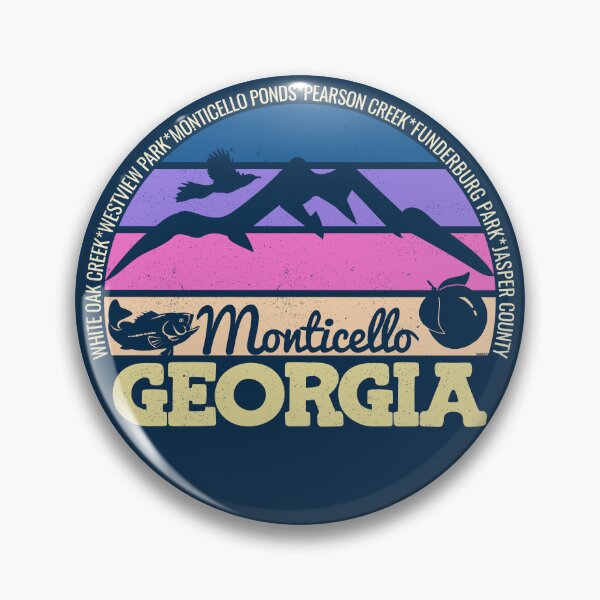 Item preview, Monticello Georgia Sunset Retro Vintage Local Pride Logo designed and sold by CRHPOD20.