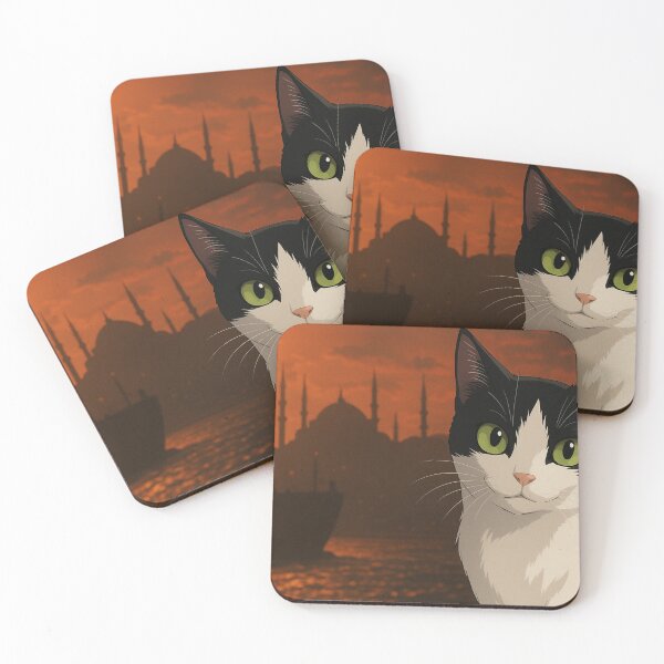 Item preview, Istanbul Sunset with my cat Paçi – Anime Style City & Cat Portrait designed and sold by Pacika.