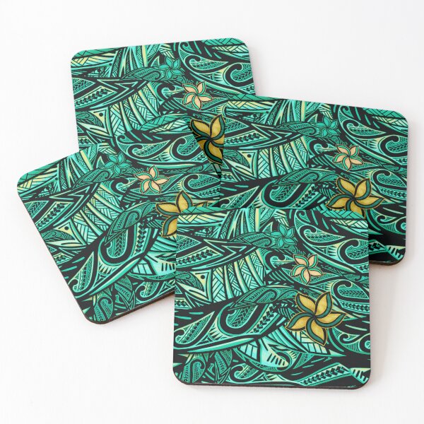 Item preview, Samoan - Polynesian - Hawaiian Teal Tribal 1503 designed and sold by sunnthreads.