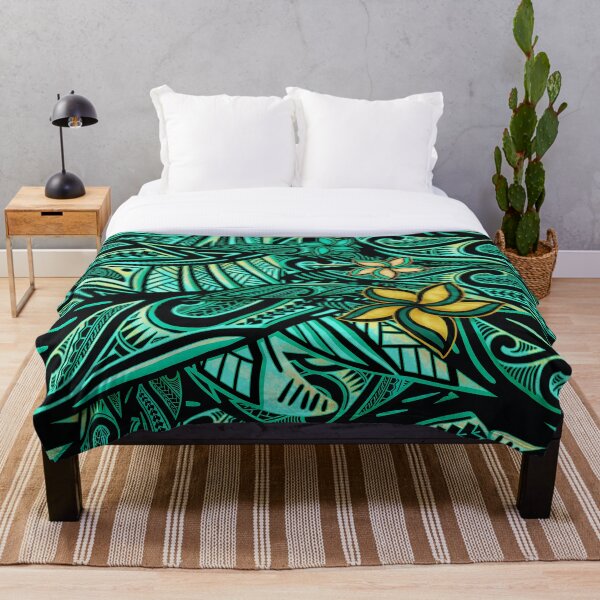 Item preview, Samoan - Polynesian - Hawaiian Teal Tribal 1503 designed and sold by sunnthreads.