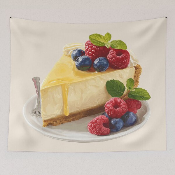 Item preview, Cheesecake With Fresh Berries On A Plate designed and sold by Alicia Chee.
