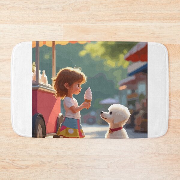 Item preview, A curious little girl eats ice cream deliciously. designed and sold by Whose-sweat.
