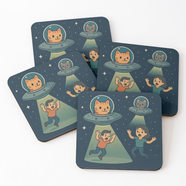 Item preview, “Cosmic Catnappers: UFO Kitty Abduction Squad” designed and sold by Abducted Treasures.