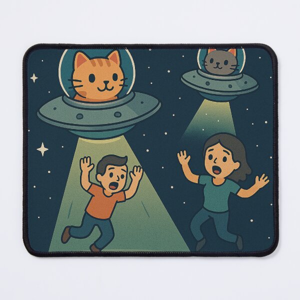 Item preview, “Cosmic Catnappers: UFO Kitty Abduction Squad” designed and sold by Abducted Treasures.