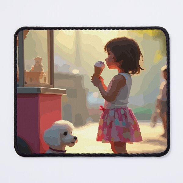 Item preview, A curious little girl eats ice cream deliciously. designed and sold by Whose-sweat.