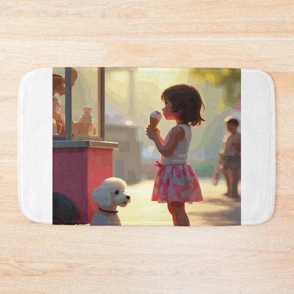 Item preview, A curious little girl eats ice cream deliciously. designed and sold by Whose-sweat.
