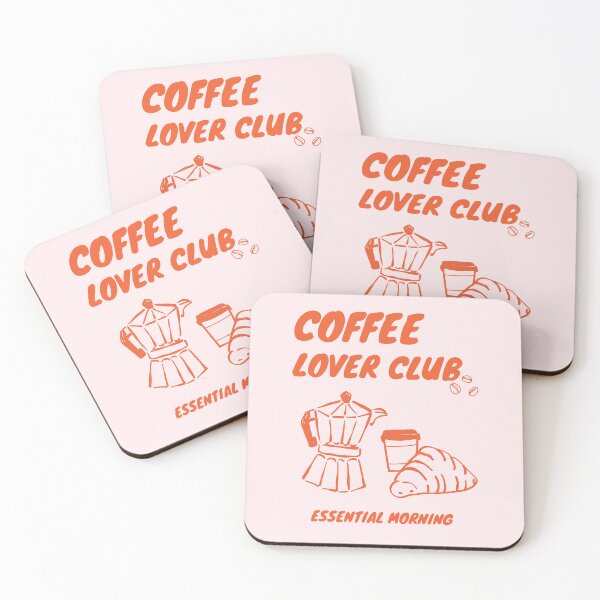Item preview, Coffee Lover Club: Morning Rituals in Pink & Orange designed and sold by SmolSummer.Homie.