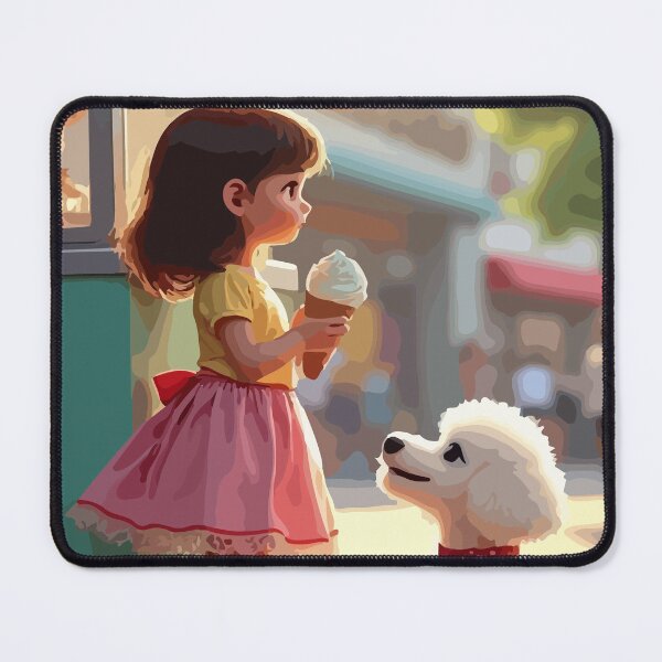 Item preview, A curious little girl eats ice cream deliciously. designed and sold by Whose-sweat.