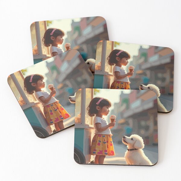 Item preview, A curious little girl eats ice cream deliciously. designed and sold by Whose-sweat.