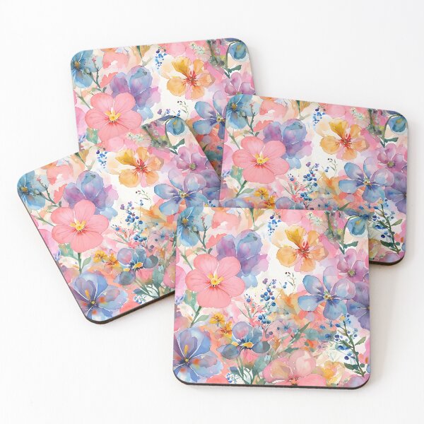 Item preview, Vibrant Watercolor Floral Pattern A-Line Dress With Diverse Color Palette designed and sold by FestivityFinds.