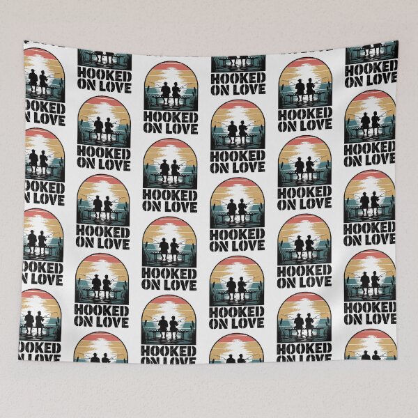 Item preview, Hooked on Love – Romantic Fishing Sunset Silhouette designed and sold by Taans-Creation.