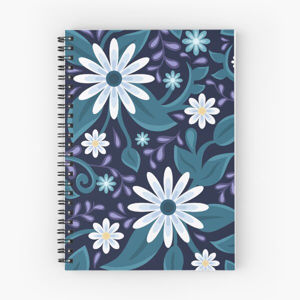 Item preview, Daisy Wild Flowers Floral Wallpaper With Lilac and Navy Color designed and sold by Dyarwan.