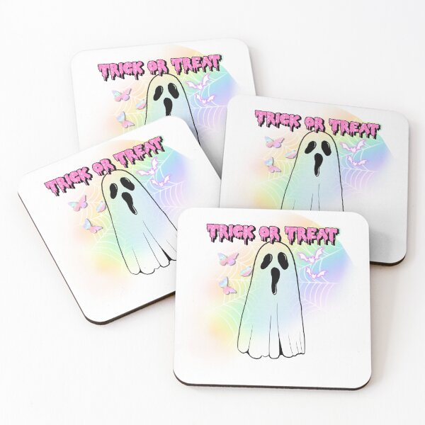 Item preview, Trick Or Treat Pink Ghost Rainbow Spiderweb Butterfly Bats designed and sold by 2CRE8IVE4925.