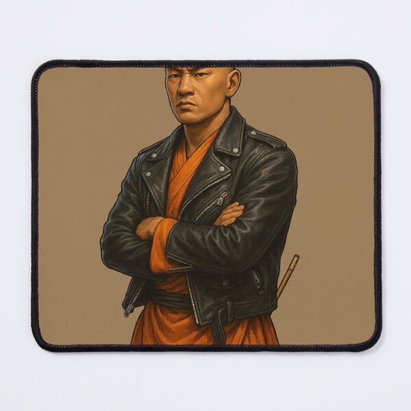 Item preview, The Rebel Monk: Spirituality Meets Leather Jacket designed and sold by AleTot.
