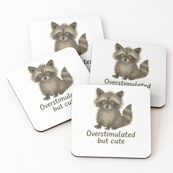 Item preview, Overstimulated but Cute Raccoon – Funny Animal Art - Cozy Racoon Meme designed and sold by Anna T..