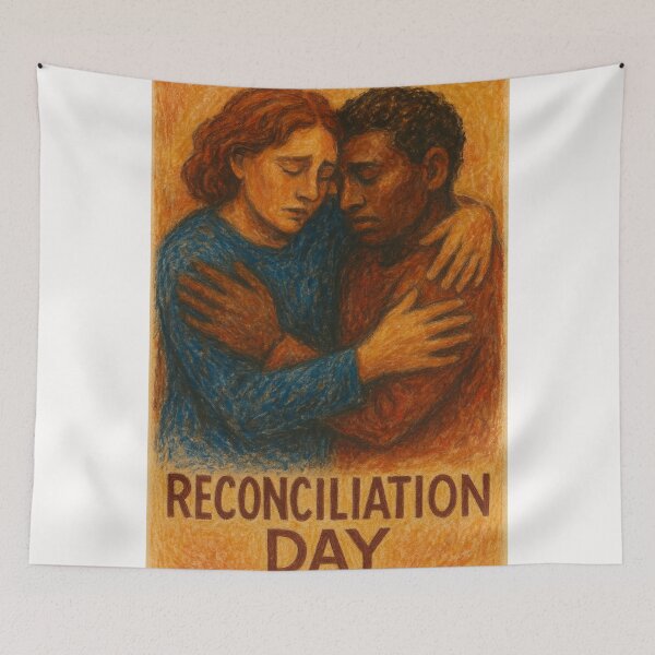 Item preview, Reconciliation Day – Emotional Embrace in Warm Pastels designed and sold by Places On Earth.