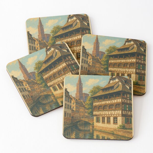 Item preview, Strasbourg Old Town and Canal with Half-Timbered Houses designed and sold by Places On Earth.