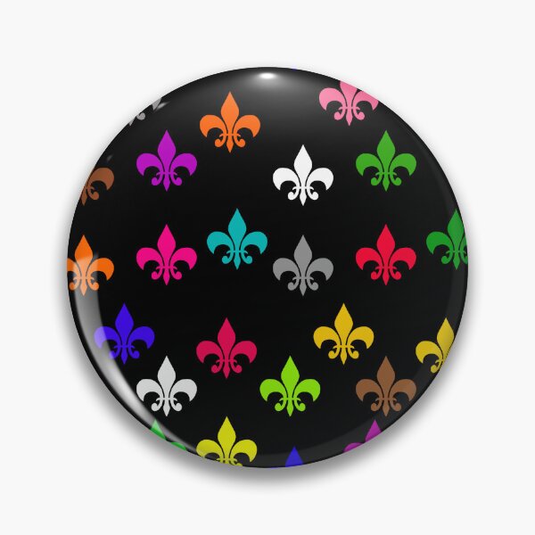 Item preview, Multicolored Fleur-de-lis Pattern Design - Black  designed and sold by PatternTitan.