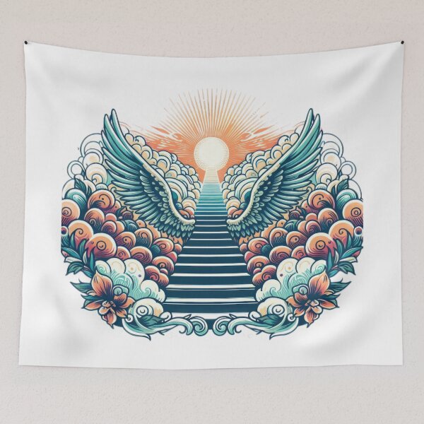 Item preview, Superhero angel stairs with colors angel wings ,Angel,angel art,divine power,Superhero designed and sold by Expressions-Sel.