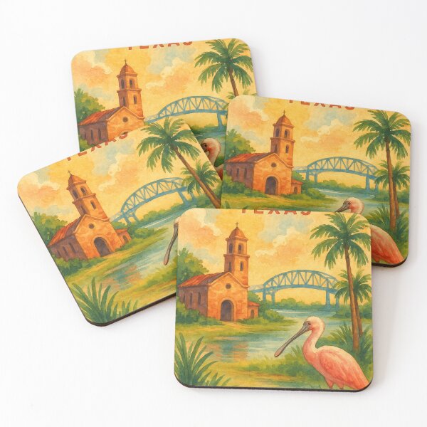 Item preview, Brownsville Texas – Chapel, Spoonbill and River designed and sold by Places On Earth.