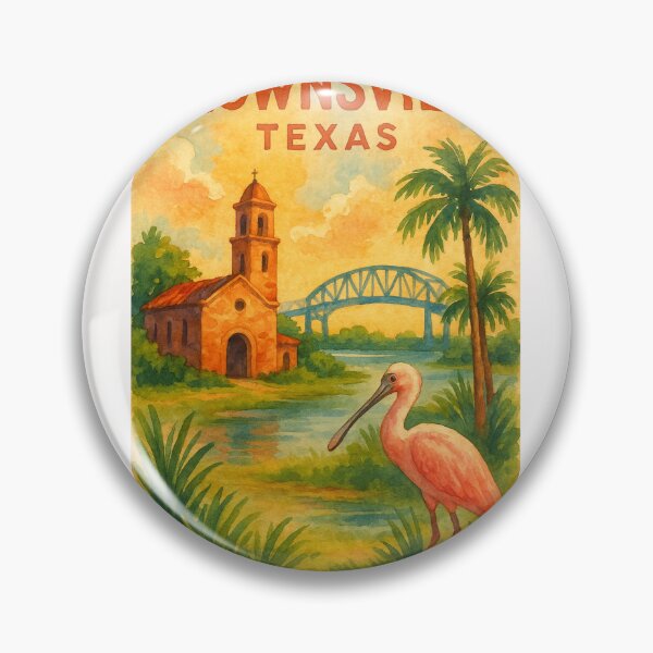 Item preview, Brownsville Texas – Chapel, Spoonbill and River designed and sold by Places On Earth.